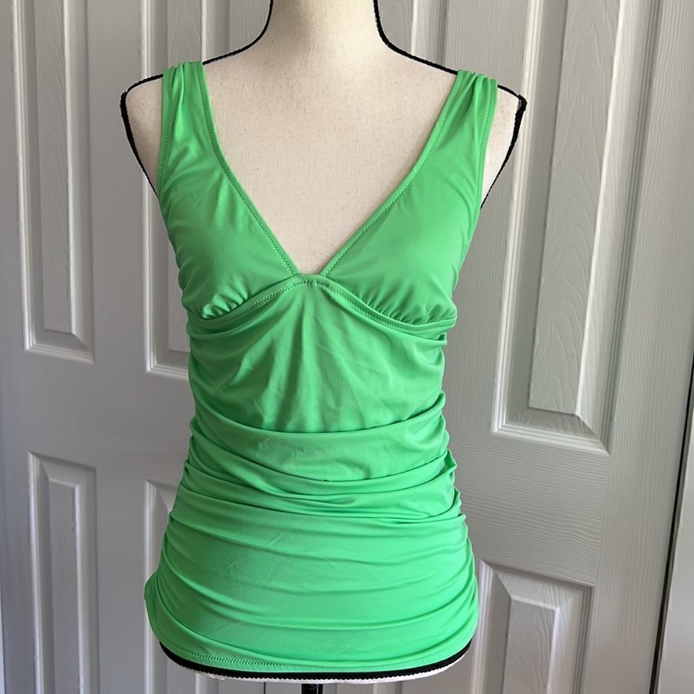 J. Crew Ruched Tankini Swim Top Size M